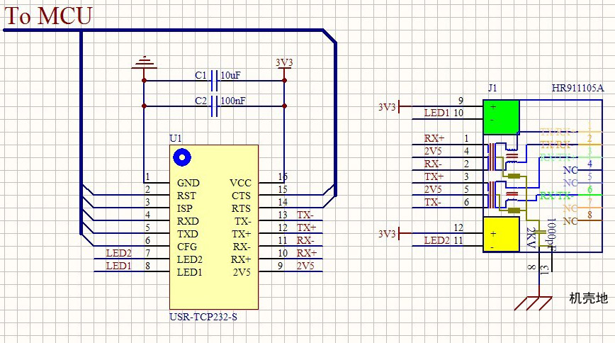 網絡轉串口模塊連接圖