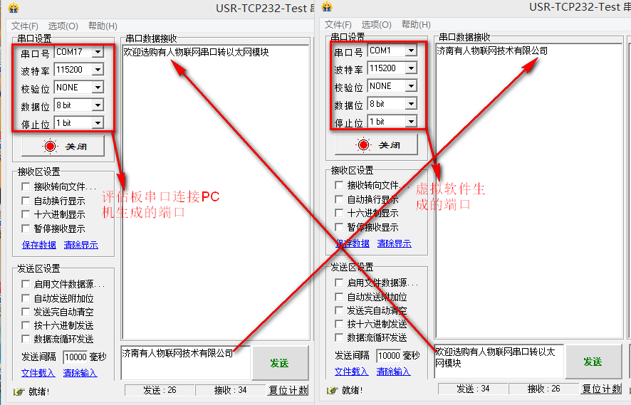 USR-TCP232-302服務器基本測試通信和使用案例 USR-TCP232-302服務器基本測試通信和使用案例