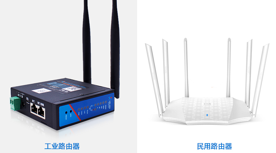 工業路由器與家用路由器的外觀對比 工業路由器與家用路由器的外觀對比
